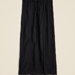 New with Tags! J.Crew Crinkled Drawstring Midi Skirt - Small in Black